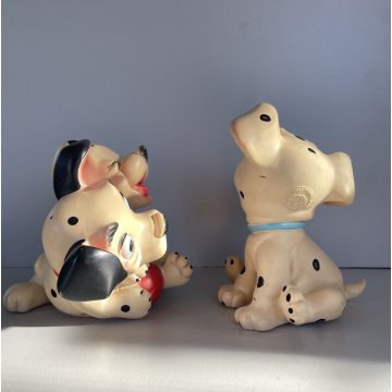 COPPIA DALMATA GOMMA CARICA 101 Walt Disney  LEDRAPLASTIC COLLEZIONE 18 cm 1963