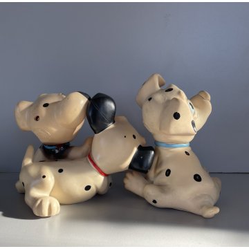 COPPIA DALMATA GOMMA CARICA 101 Walt Disney  LEDRAPLASTIC COLLEZIONE 18 cm 1963