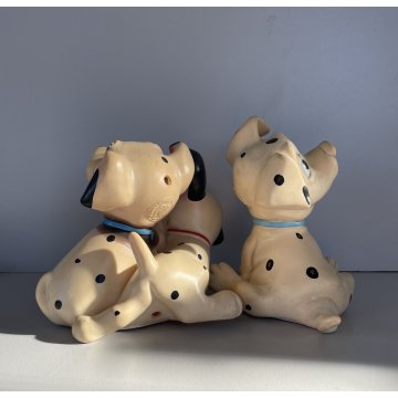 COPPIA DALMATA GOMMA CARICA 101 Walt Disney  LEDRAPLASTIC COLLEZIONE 18 cm 1963