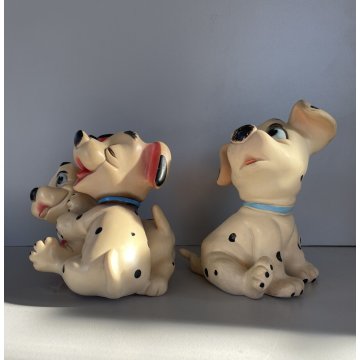 COPPIA DALMATA GOMMA CARICA 101 Walt Disney  LEDRAPLASTIC COLLEZIONE 18 cm 1963