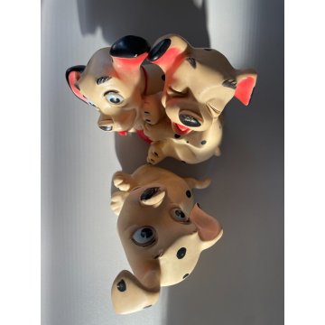 COPPIA DALMATA GOMMA CARICA 101 Walt Disney  LEDRAPLASTIC COLLEZIONE 18 cm 1963