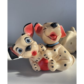 COPPIA DALMATA GOMMA CARICA 101 Walt Disney  LEDRAPLASTIC COLLEZIONE 18 cm 1963