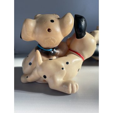 COPPIA DALMATA GOMMA CARICA 101 Walt Disney  LEDRAPLASTIC COLLEZIONE 18 cm 1963