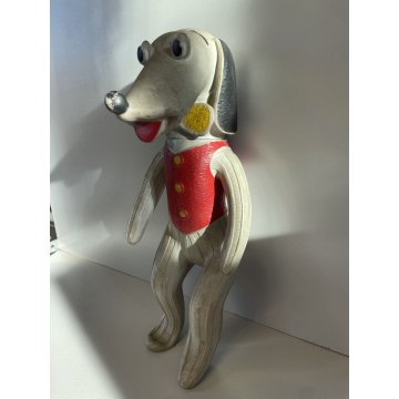 PUPAZZO cucciolo CANE VINILE VINTAGE TOY Hush PUPPY Shary Lewis TV Show USA '62