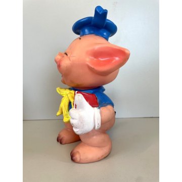 PUPAZZO GOMMA TOMMY Tre porcellini Walt Disney LEDRA LEDRAPLASTIC GIOCO 21cm '60