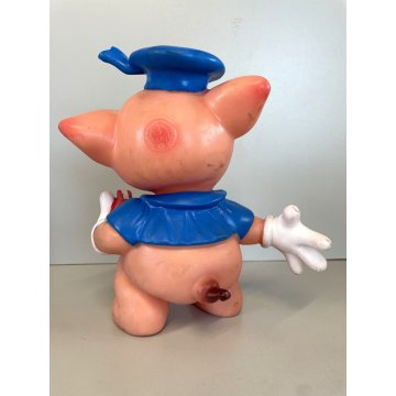 PUPAZZO GOMMA TOMMY Tre porcellini Walt Disney LEDRA LEDRAPLASTIC GIOCO 21cm '60