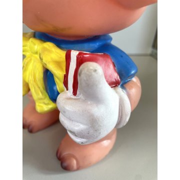 PUPAZZO GOMMA TOMMY Tre porcellini Walt Disney LEDRA LEDRAPLASTIC GIOCO 21cm '60