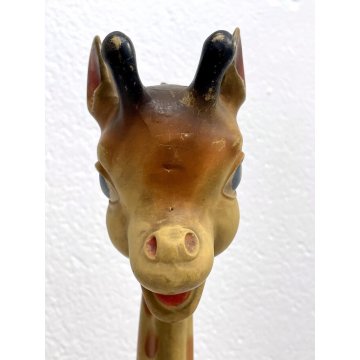 RARO PUPAZZO GOMMA VINTAGE Giraffa PUBBLICITA PIRELLI Rempel Enterprise 44cm '50