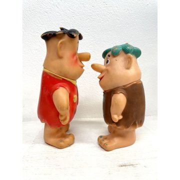 COPPIA PUPAZZO GOMMA Fred Barney Flintstones Hanna Barbera 27cm ULTRA PRODUKTER