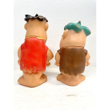 COPPIA PUPAZZO GOMMA Fred Barney Flintstones Hanna Barbera 27cm ULTRA PRODUKTER