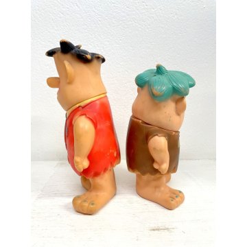 COPPIA PUPAZZO GOMMA Fred Barney Flintstones Hanna Barbera 27cm ULTRA PRODUKTER