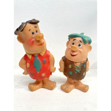 COPPIA PUPAZZO GOMMA Fred Barney Flintstones Hanna Barbera 27cm ULTRA PRODUKTER