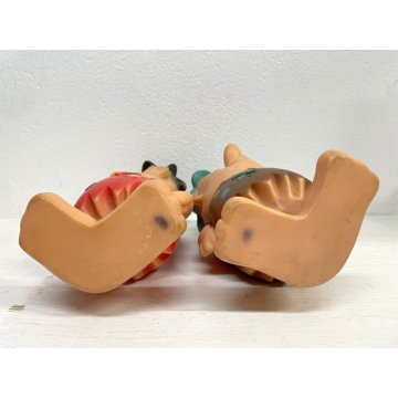 COPPIA PUPAZZO GOMMA Fred Barney Flintstones Hanna Barbera 27cm ULTRA PRODUKTER
