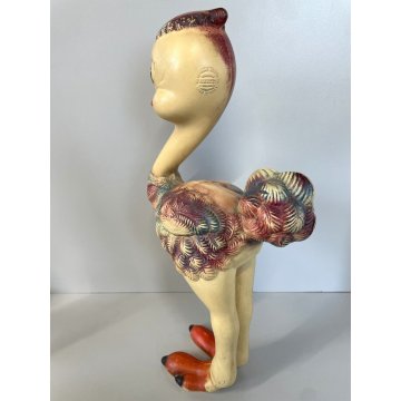 RARO PUPAZZO GOMMA STRUZZO PUBBLICITA PIRELLI Rempel Enterprises VINTAGE 37cm 50