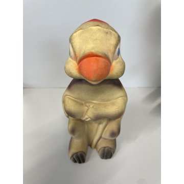 LOTTO 2 PUPAZZO GOMMA VINTAGE Rempel Pirelli Lepre 30 cm Tartaruga 19 cm  '60