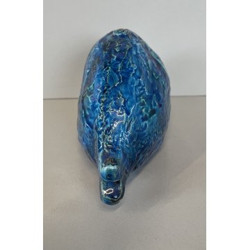 SCULTURA PESCE CERAMICA BLU Aldo Londi BITOSSI FLAVIA MONTELUPO ITALY FISH '60
