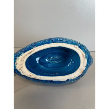 SCULTURA PESCE CERAMICA BLU Aldo Londi BITOSSI FLAVIA MONTELUPO ITALY FISH '60