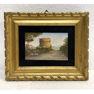 ANTICO QUADRO MICROMOSAICO TOMBA DI CECILIA MATELLA ROMA VATICANO MOSAICO RARO