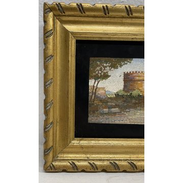 ANTICO QUADRO MICROMOSAICO TOMBA DI CECILIA MATELLA ROMA VATICANO MOSAICO RARO