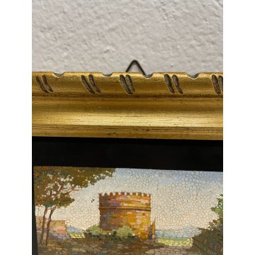 ANTICO QUADRO MICROMOSAICO TOMBA DI CECILIA MATELLA ROMA VATICANO MOSAICO RARO