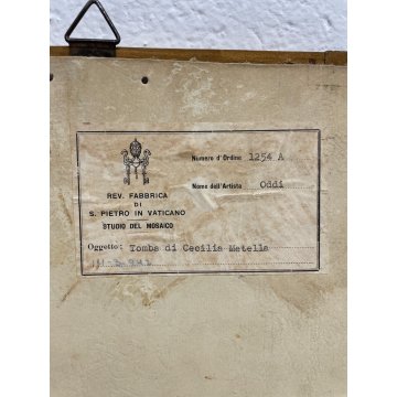 ANTICO QUADRO MICROMOSAICO TOMBA DI CECILIA MATELLA ROMA VATICANO MOSAICO RARO