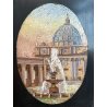 ANTICO QUADRO MICROMOSAICO PIAZZA S Pietro ROMA VATICANO MOSAICO RARO FONTANA