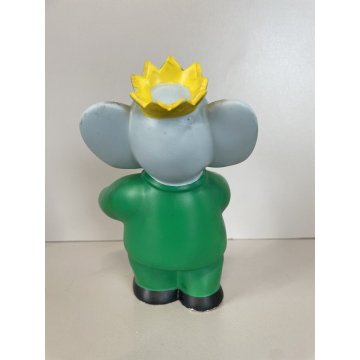 PUPAZZO GOMMA VINTAGE Roi BABAR Delacoste TELE HACHETTE B.BRUNNNOF 16 cm/h  1966