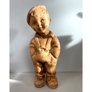 RARO PUPAZZO GOMMA Pirelli FIGURA BAMBINO BOY SALOPETTE COLLEZIONE VINTAGE '60