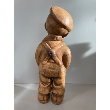 RARO PUPAZZO GOMMA Pirelli FIGURA BAMBINO BOY SALOPETTE COLLEZIONE VINTAGE '60