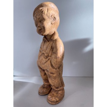 RARO PUPAZZO GOMMA Pirelli FIGURA BAMBINO BOY SALOPETTE COLLEZIONE VINTAGE '60