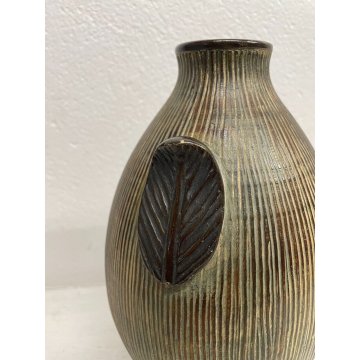 VASO CERAMICA ZACCAGNINI FIRENZE BIANSATO VASE SUPERFICIE INCISA '40 FIRMATO