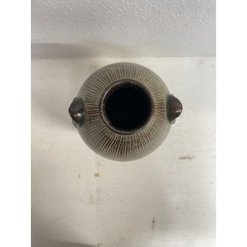 VASO CERAMICA ZACCAGNINI FIRENZE BIANSATO VASE SUPERFICIE INCISA '40 FIRMATO