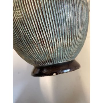 VASO CERAMICA ZACCAGNINI FIRENZE BIANSATO VASE SUPERFICIE INCISA '40 FIRMATO