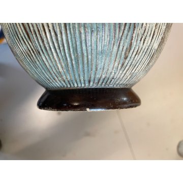 VASO CERAMICA ZACCAGNINI FIRENZE BIANSATO VASE SUPERFICIE INCISA '40 FIRMATO