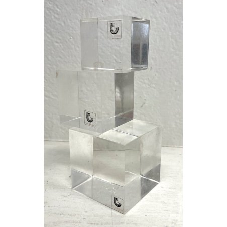 RARI 3 CUBI FERMACARTE PLEXIGLASS GUZZINI '70 CUBE PLASTICA OFFICE DECOR ITALY