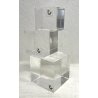 RARI 3 CUBI FERMACARTE PLEXIGLASS GUZZINI '70 CUBE PLASTICA OFFICE DECOR ITALY