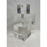 RARI 3 CUBI FERMACARTE PLEXIGLASS GUZZINI '70 CUBE PLASTICA OFFICE DECOR ITALY