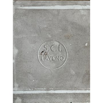 COPPIA PIASTRELLE CERAMICA S.C.I LAVENO FORMELLA DIPINTO MARINA BARCHE FIRMATA