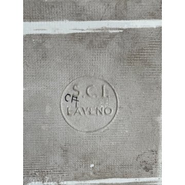 COPPIA PIASTRELLE CERAMICA S.C.I LAVENO FORMELLA DIPINTO MARINA BARCHE FIRMATA
