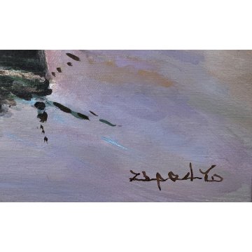 QUADRO DIPINTO OLIO Zapedro MARINA laguna VENEZIA