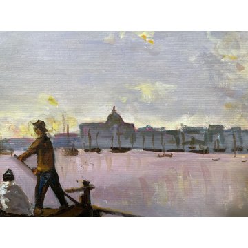 QUADRO DIPINTO OLIO Zapedro MARINA laguna VENEZIA