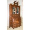 ANTICO TRUMEAU LOMBARDO PRIMI 1900 COMÒ CREDENZA DOPPIO CORPO RIBALTA LEGNO NOCE