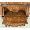 ANTICO TRUMEAU LOMBARDO PRIMI 1900 COMÒ CREDENZA DOPPIO CORPO RIBALTA LEGNO NOCE