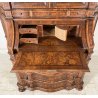 ANTICO TRUMEAU LOMBARDO PRIMI 1900 COMÒ CREDENZA DOPPIO CORPO RIBALTA LEGNO NOCE