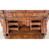 ANTICO TRUMEAU LOMBARDO PRIMI 1900 COMÒ CREDENZA DOPPIO CORPO RIBALTA LEGNO NOCE