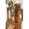 ANTICO TRUMEAU LOMBARDO PRIMI 1900 COMÒ CREDENZA DOPPIO CORPO RIBALTA LEGNO NOCE