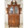 ANTICO TRUMEAU LOMBARDO PRIMI 1900 COMÒ CREDENZA DOPPIO CORPO RIBALTA LEGNO NOCE