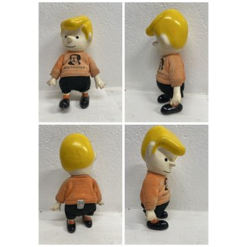 LOTTO 4 VINTAGE POCKET DOLL  Peanuts Charlie Brown Lucy Linus Shroeder 17 CM '66