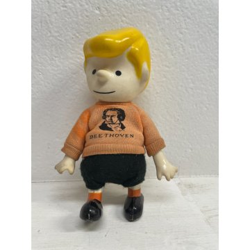 LOTTO 4 VINTAGE POCKET DOLL  Peanuts Charlie Brown Lucy Linus Shroeder 17 CM '66