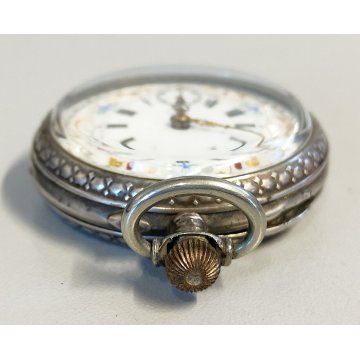 ANTICO OROLOGIO TASCA ARGENTO 800 epoca 900 TASCHINO Old Pocket Watch MECCANICO